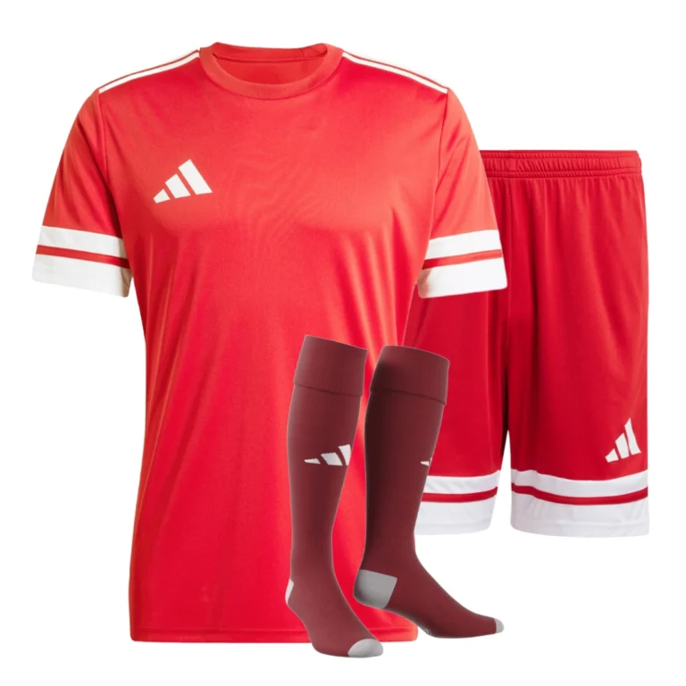 Strój piłkarski adidas squadra 25 w czerwonym kolorze