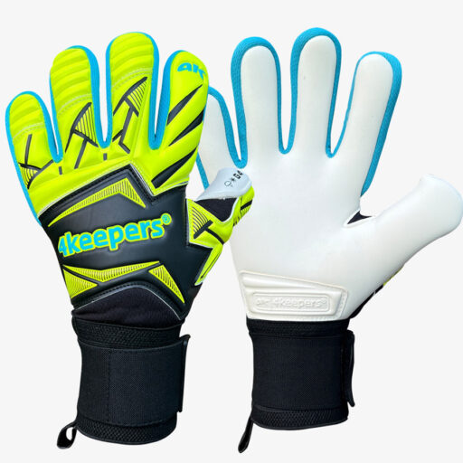 Profesjonalne rękawice 4keepers Force V5.25 Wave NC Junior dla młodych bramkarzy na naturalną trawę.