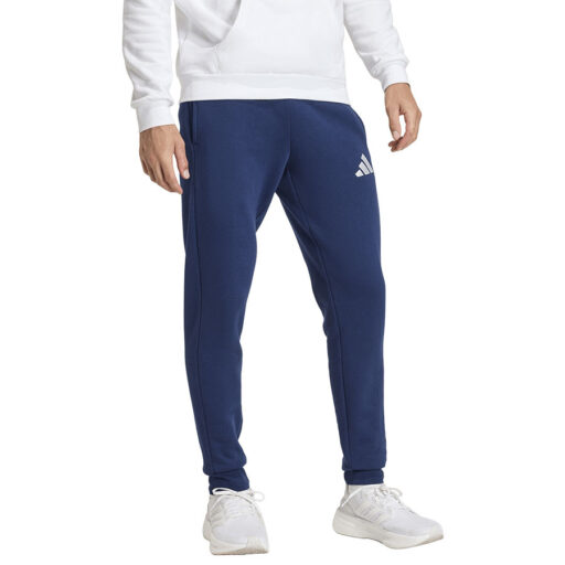 Granatowe bawełniane spodnie adidas męskie ENTRADA 26 z miękkiej dzianiny polarowej