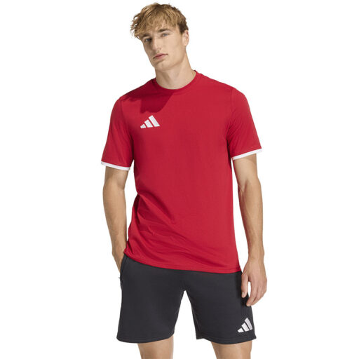 Czerwona bawełniana koszulka męska adidas Entrada 26
